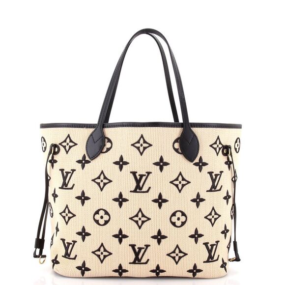 Louis Vuitton Neverfull NM Tote Monogram Giant Embroidered Cotton MM Neutral - Picture 4 of 8